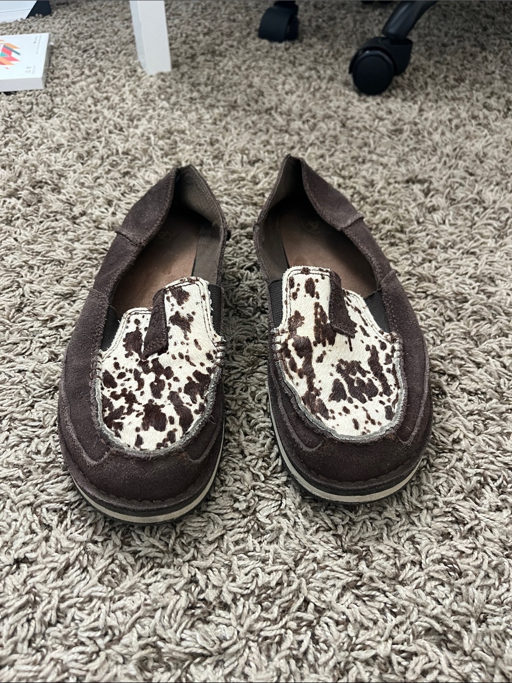 Ariat Moccasin Cow Hide Shoes Comfortable Western Shoes